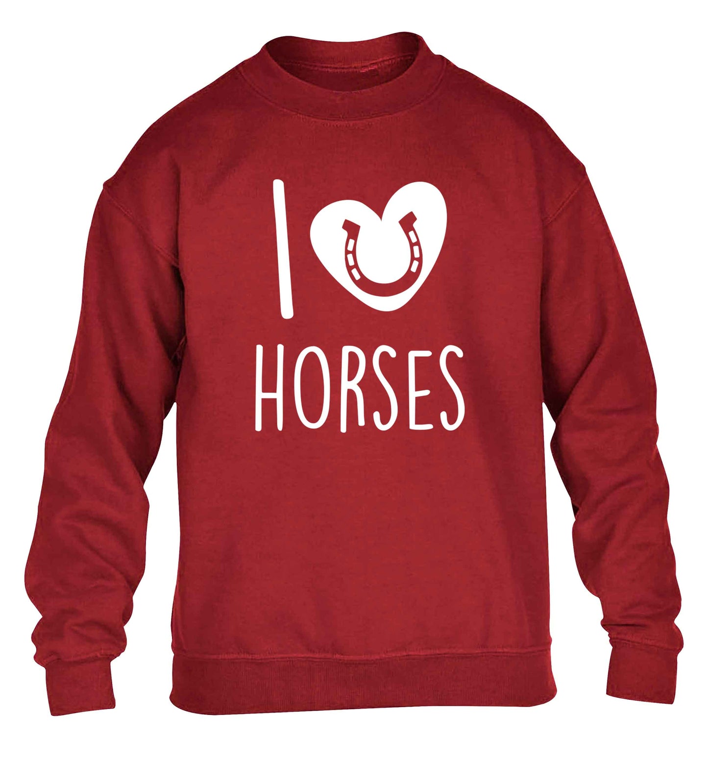 I love horses children's grey sweater 12-13 Years