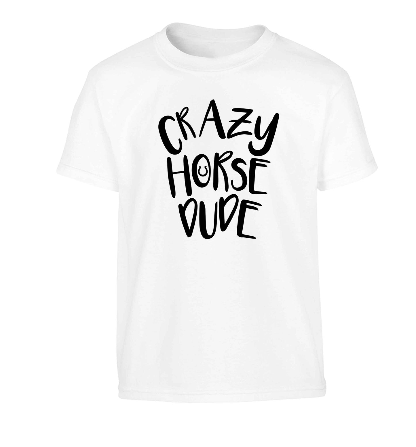 Crazy horse dude Children's white Tshirt 12-13 Years
