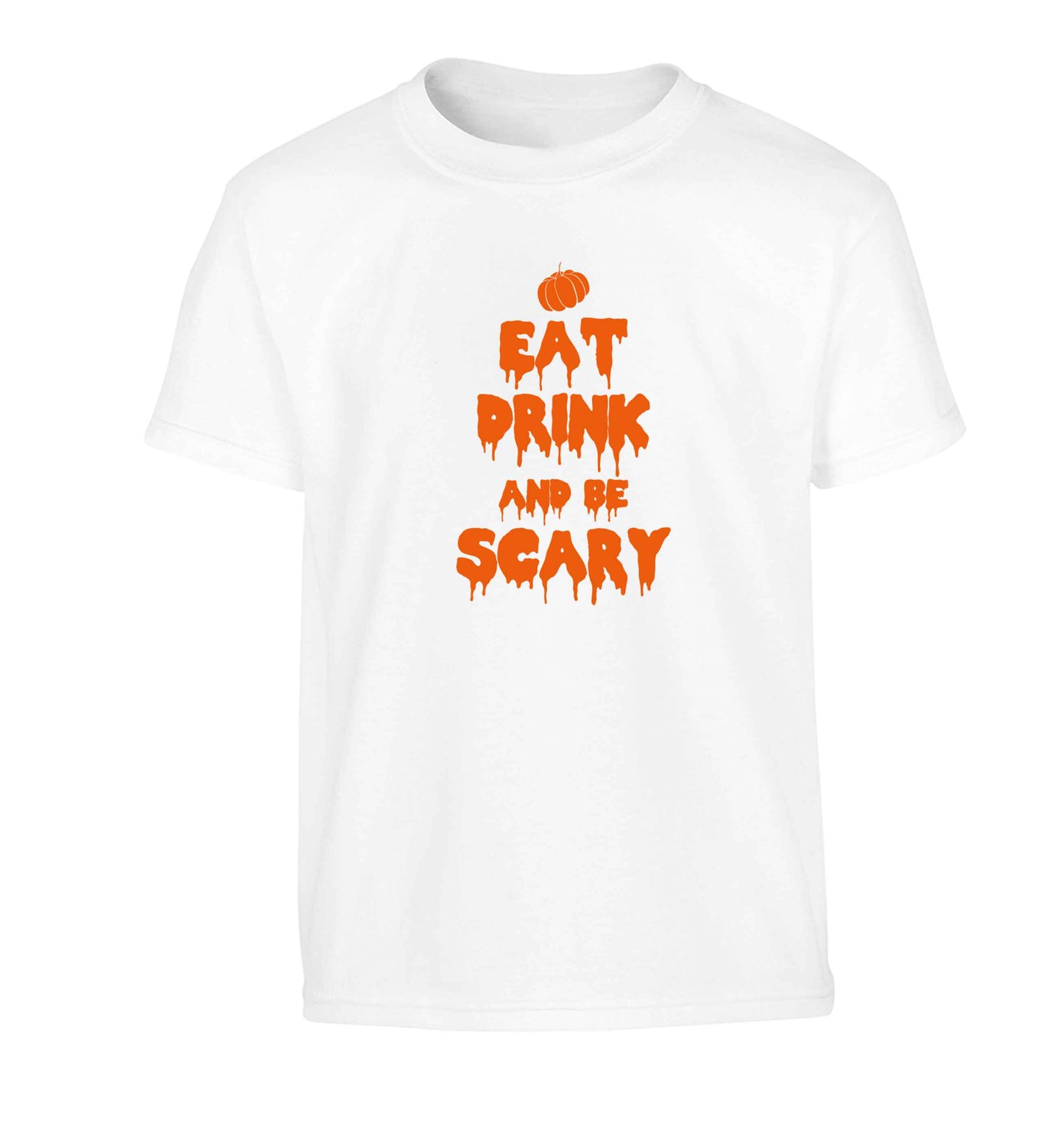 Eat drink and be scary Children's white Tshirt 12-13 Years