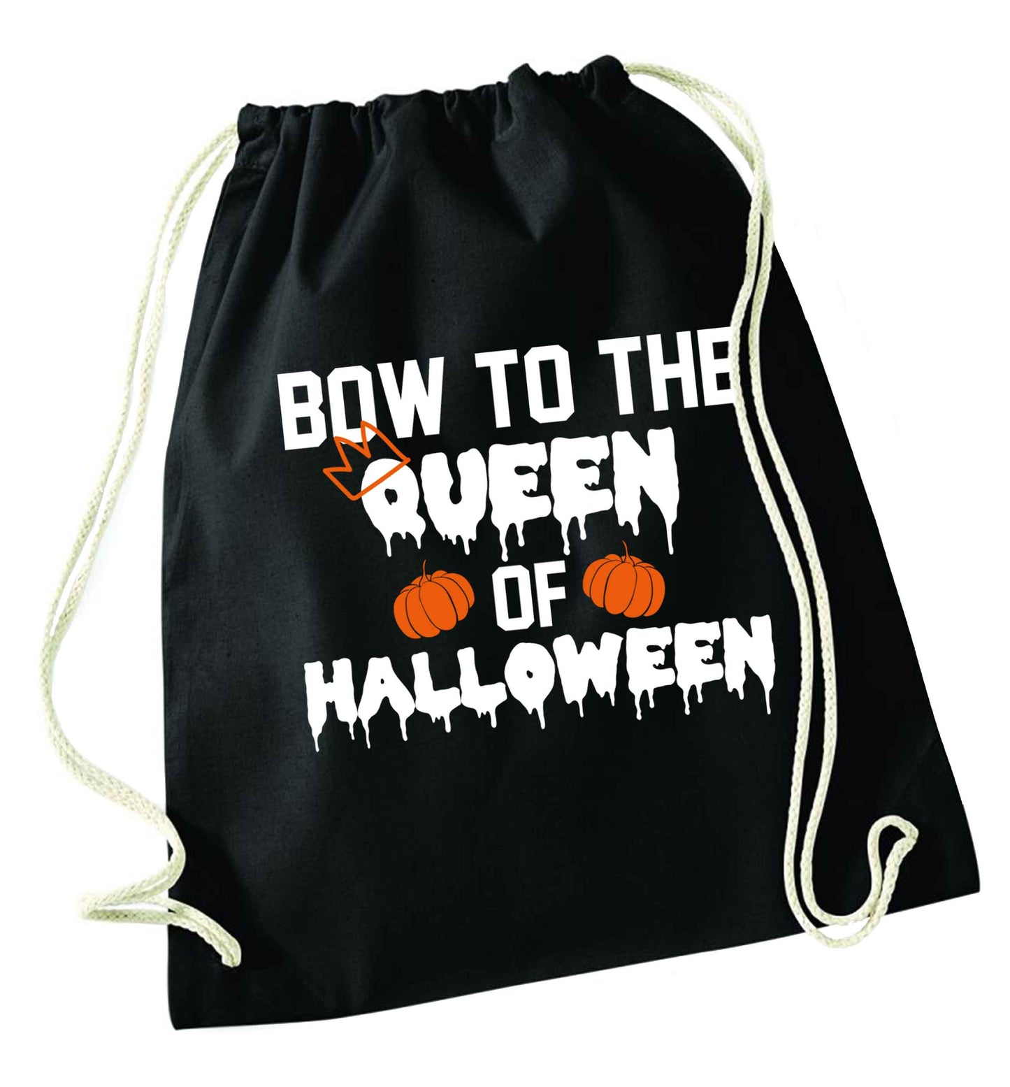 Bow to the Queen of halloween black drawstring bag