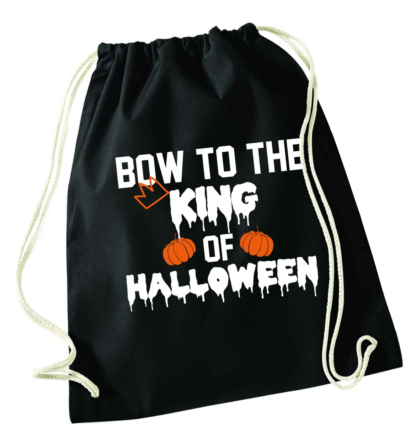 Bow to the King of halloween black drawstring bag