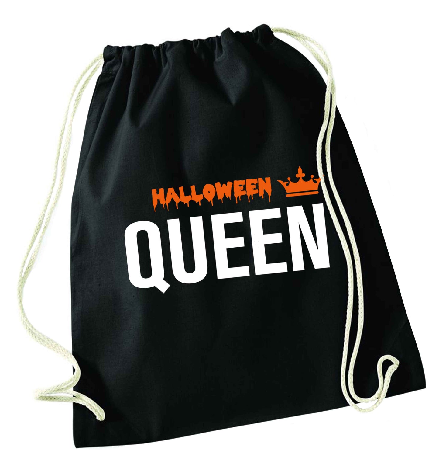 Halloween queen black drawstring bag