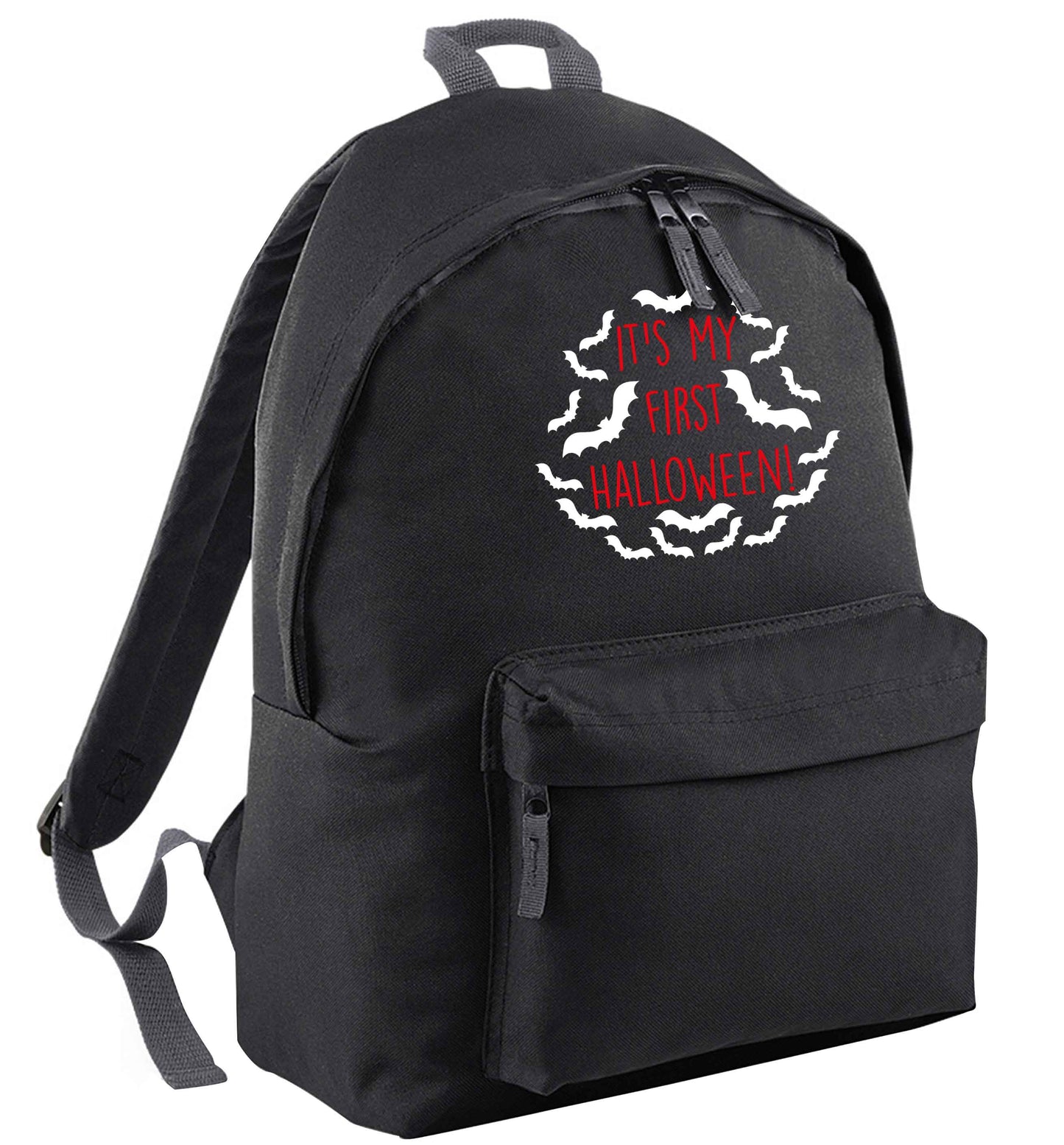 It's my first halloween - bat border black adults backpack