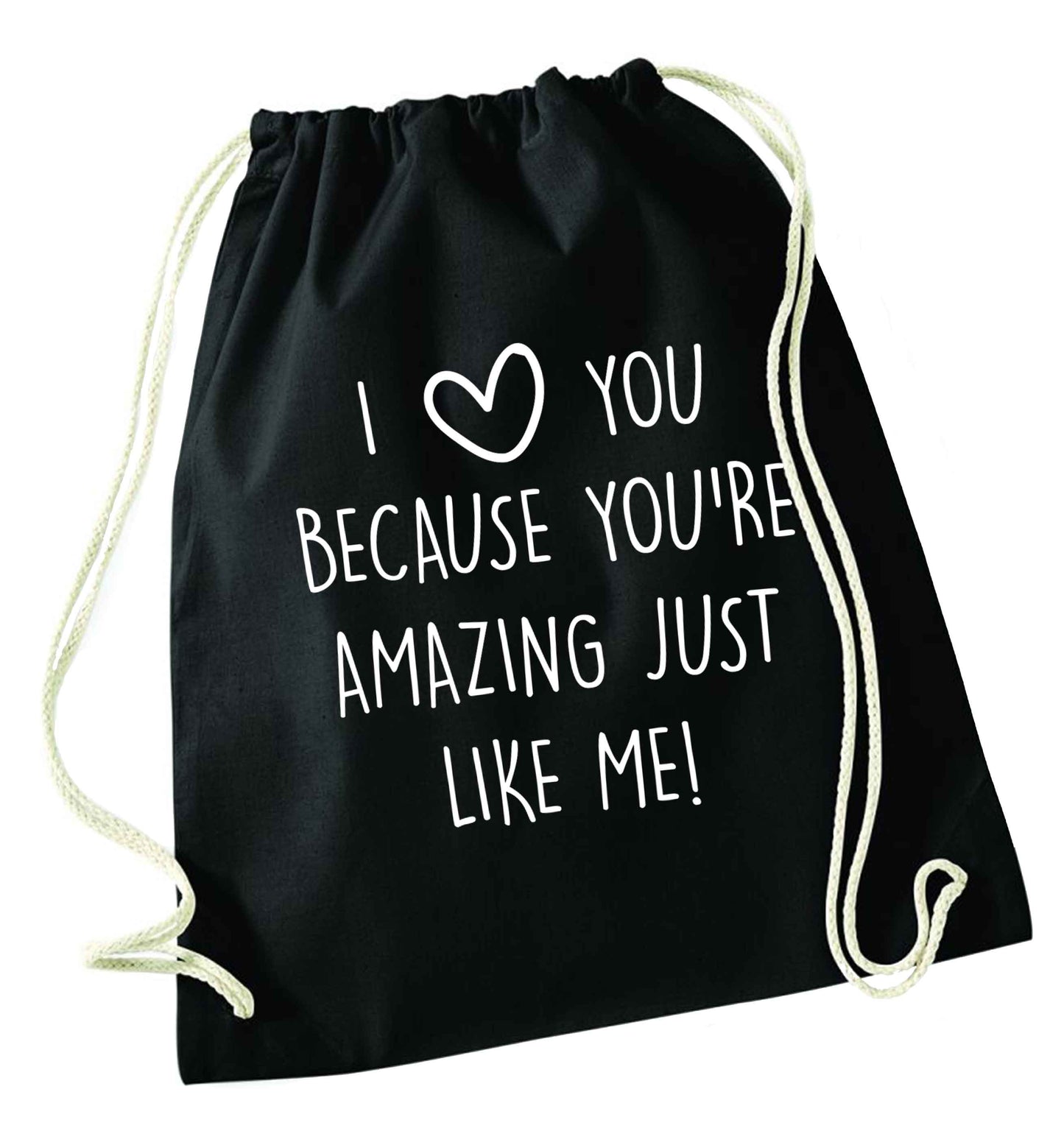 Girlfriend I love you to the moon and back black drawstring bag