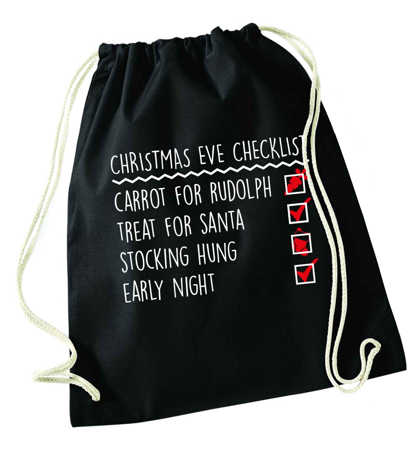 Candy Canes Candy Corns black drawstring bag