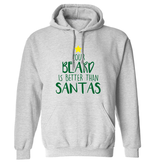Your Beard Better than Santas adults unisex grey hoodie 2XL