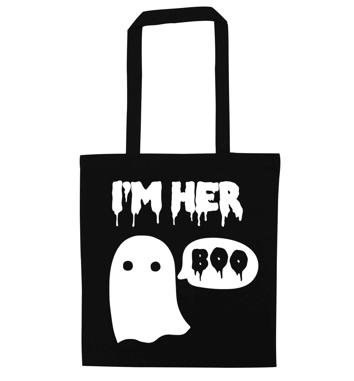 I'm her boo black tote bag