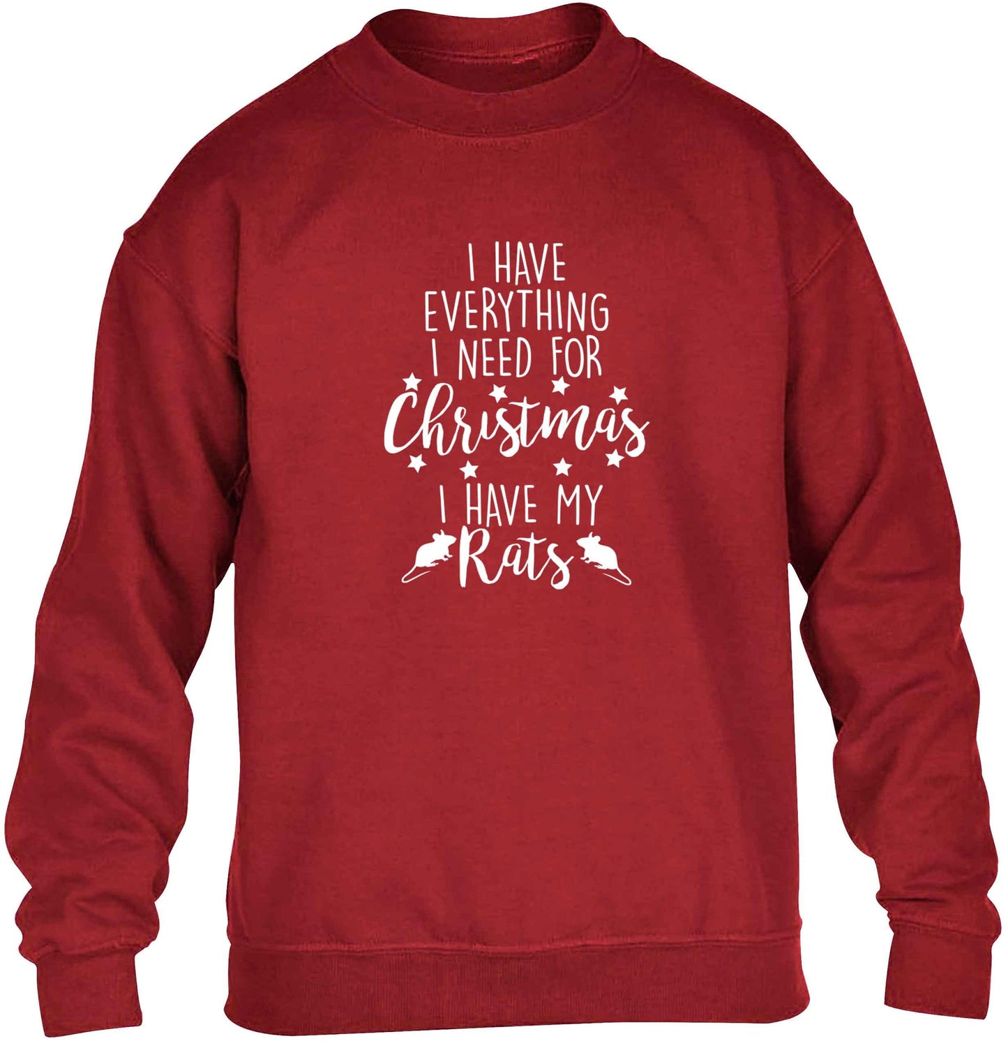 I have everything I need for Christmas I have my rats children's grey sweater 12-13 Years