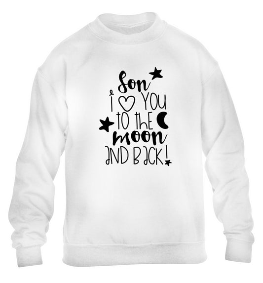 Son I love you to the moon and back children's white sweater 12-14 Years