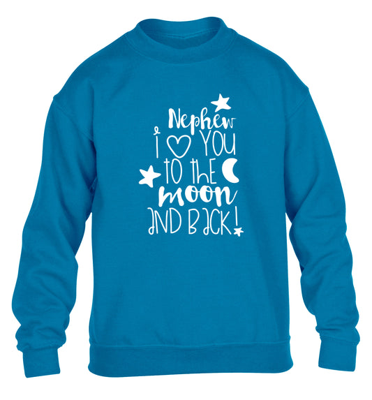 Nephew I love you to the moon and back children's blue sweater 12-14 Years