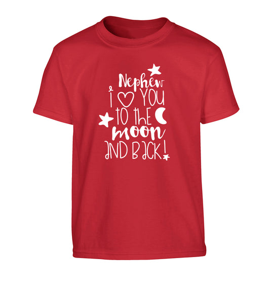 Nephew I love you to the moon and back Children's red Tshirt 12-14 Years