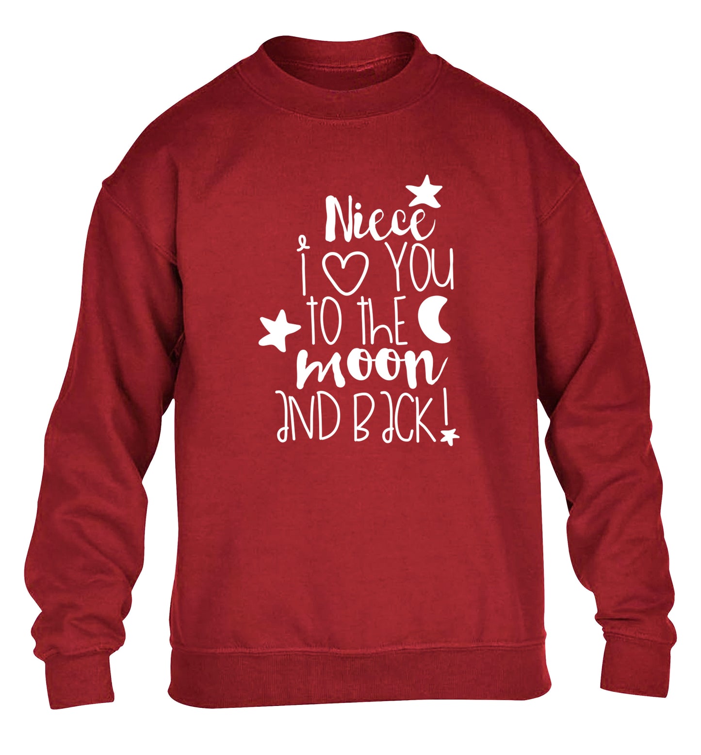 Niece I love you to the moon and back children's grey sweater 12-14 Years