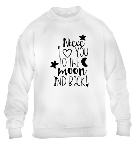 Niece I love you to the moon and back children's white sweater 12-14 Years