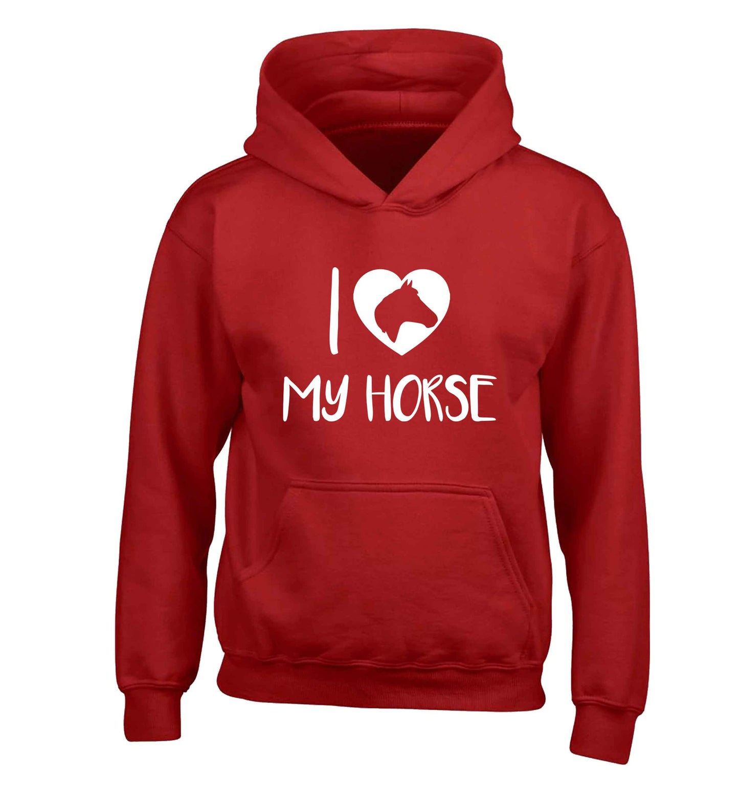 I love my horse children's red hoodie 12-13 Years