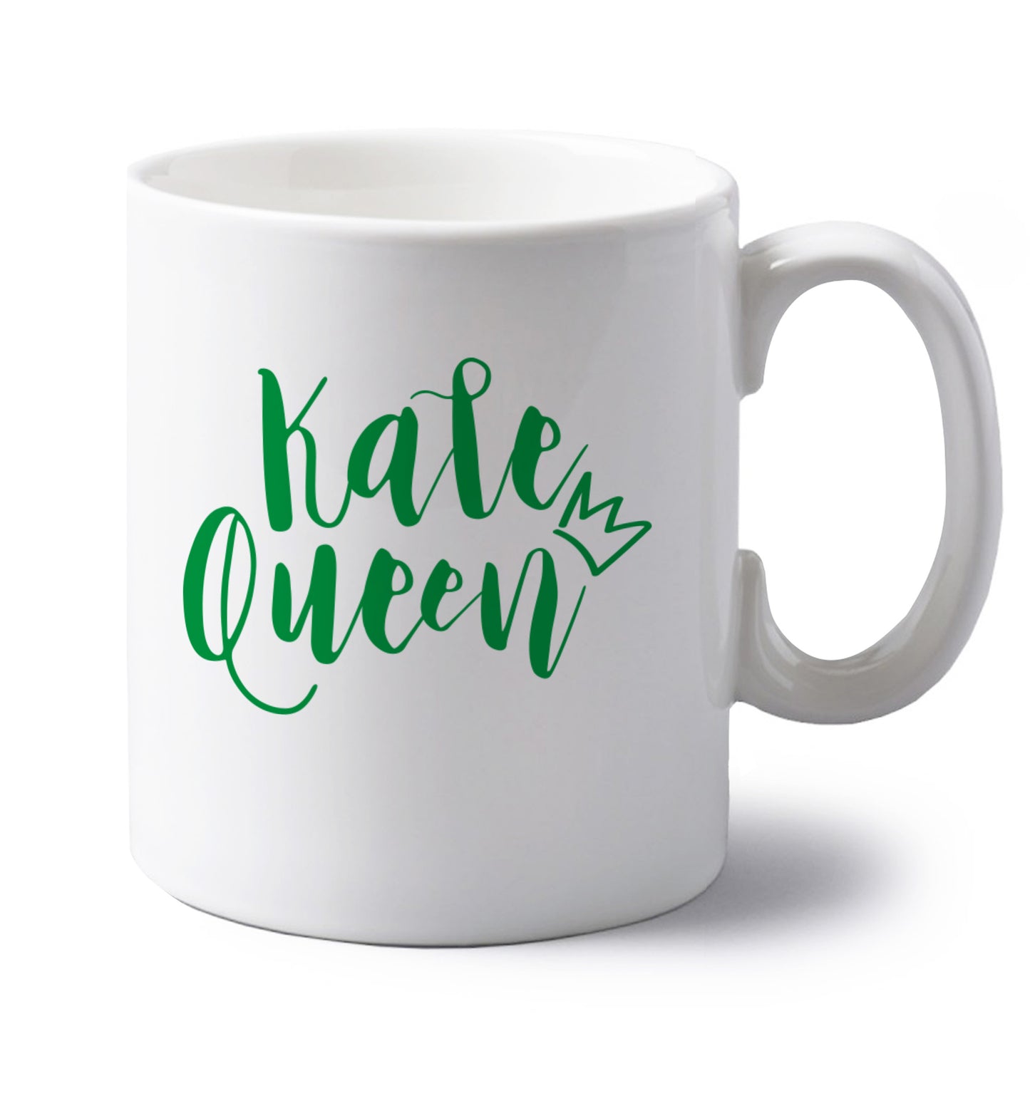 left handed white ceramic mug