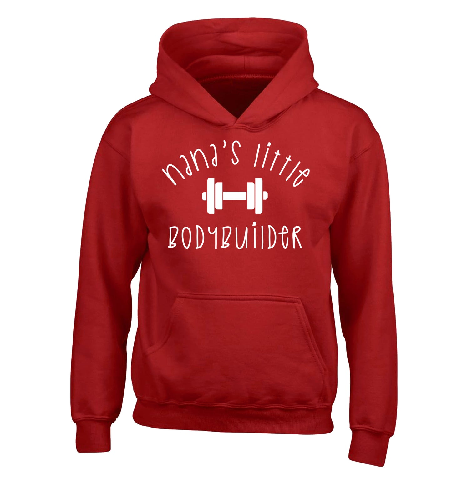 Nana's little bodybuilder children's red hoodie 12-14 Years