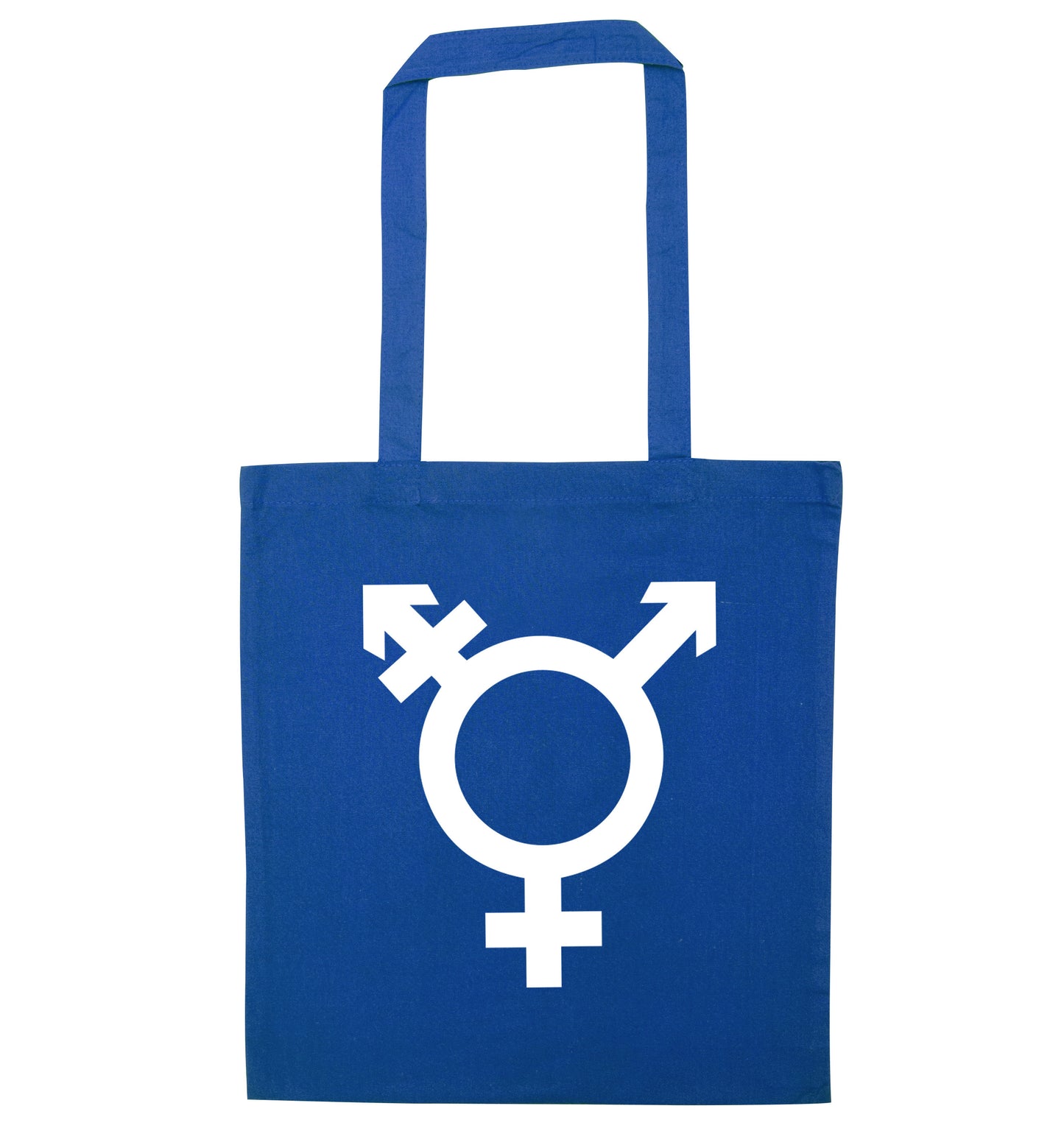 Gender neutral symbol large blue tote bag
