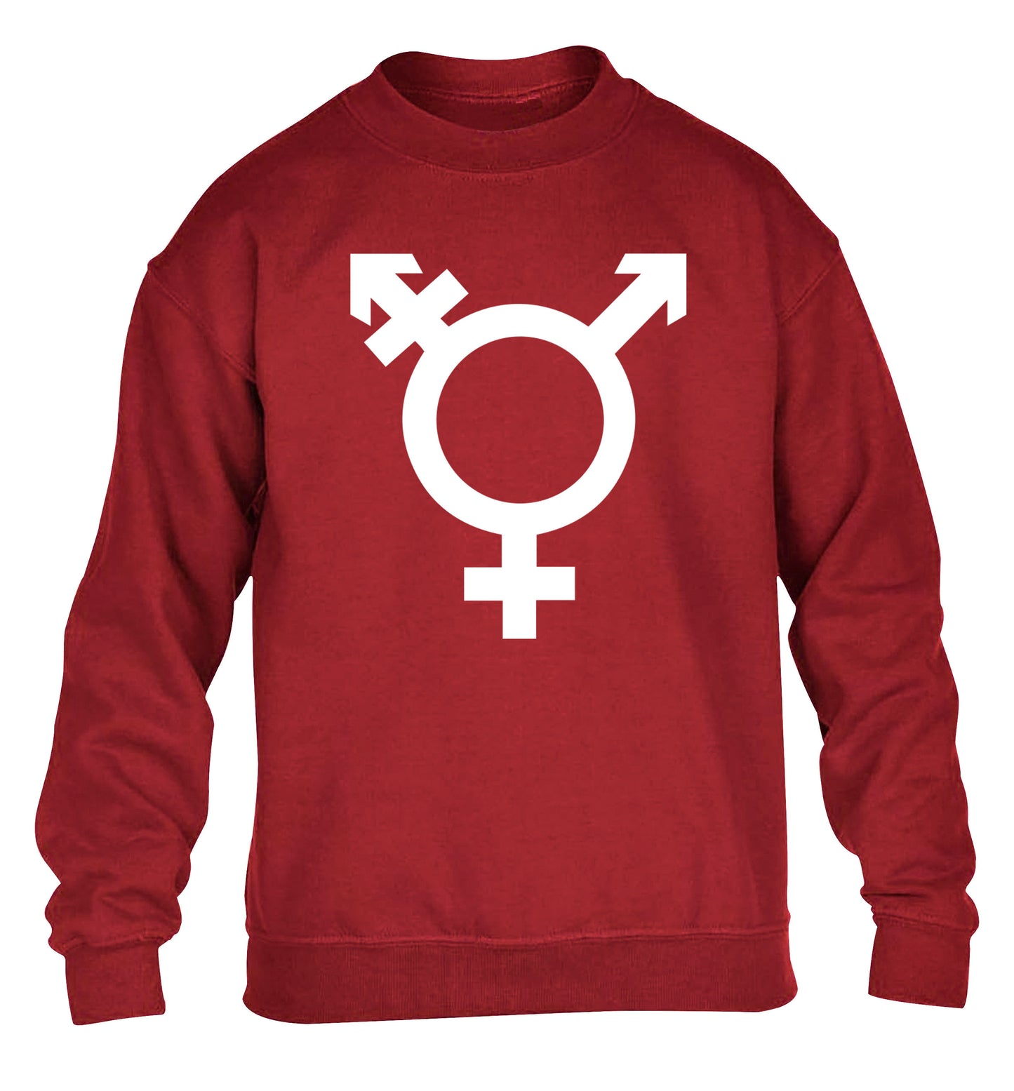 Gender neutral symbol large children's grey sweater 12-14 Years