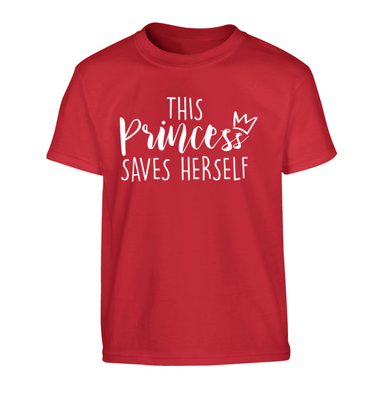 This princess saves herself Children's red Tshirt 12-14 Years