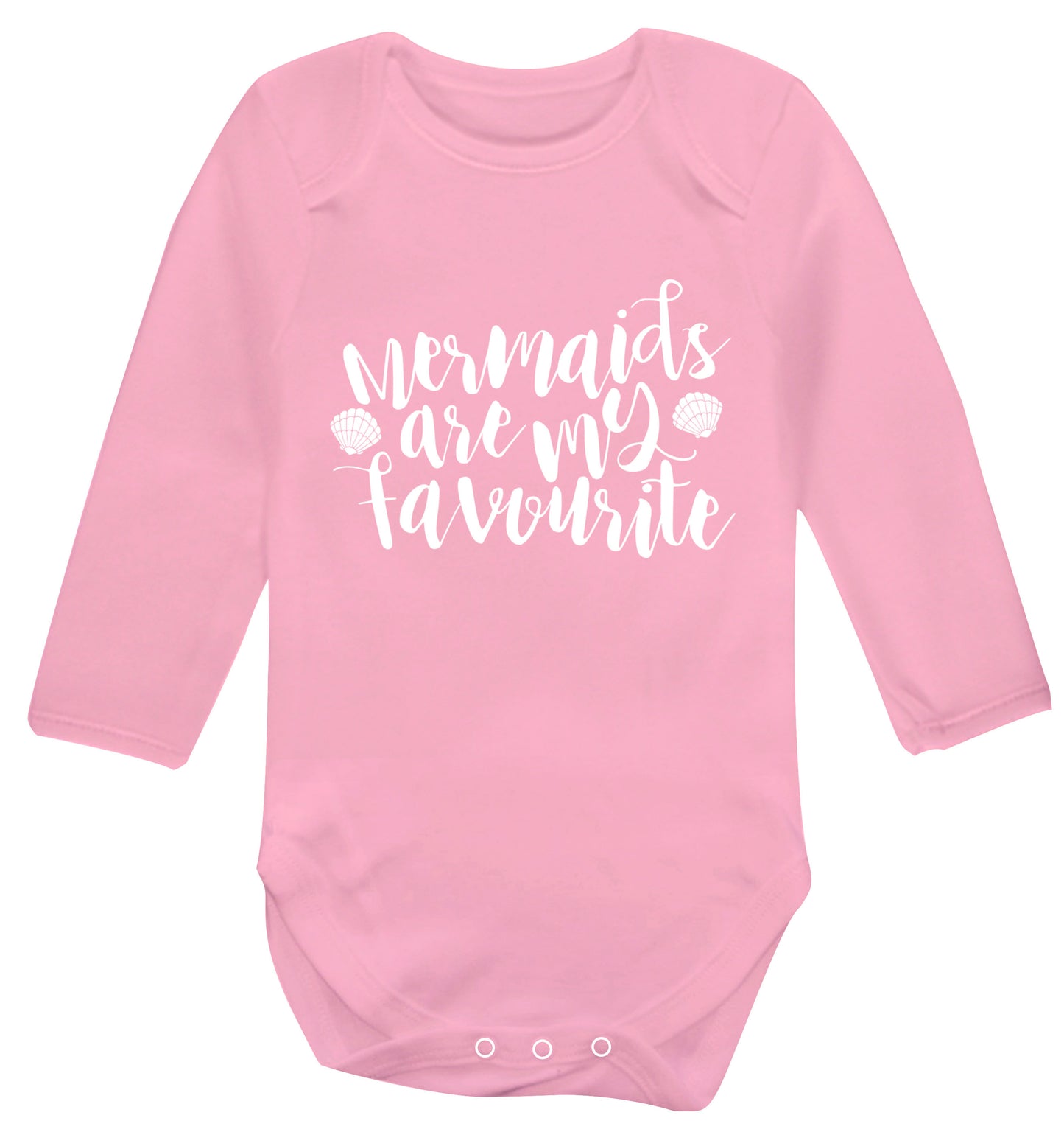 Mermaids are my favourite Baby Vest long sleeved pale pink 6-12 months