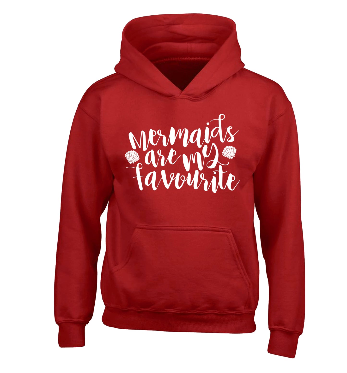 Mermaids are my favourite children's red hoodie 12-14 Years