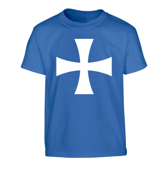 Knights Templar cross Children's blue Tshirt 12-14 Years