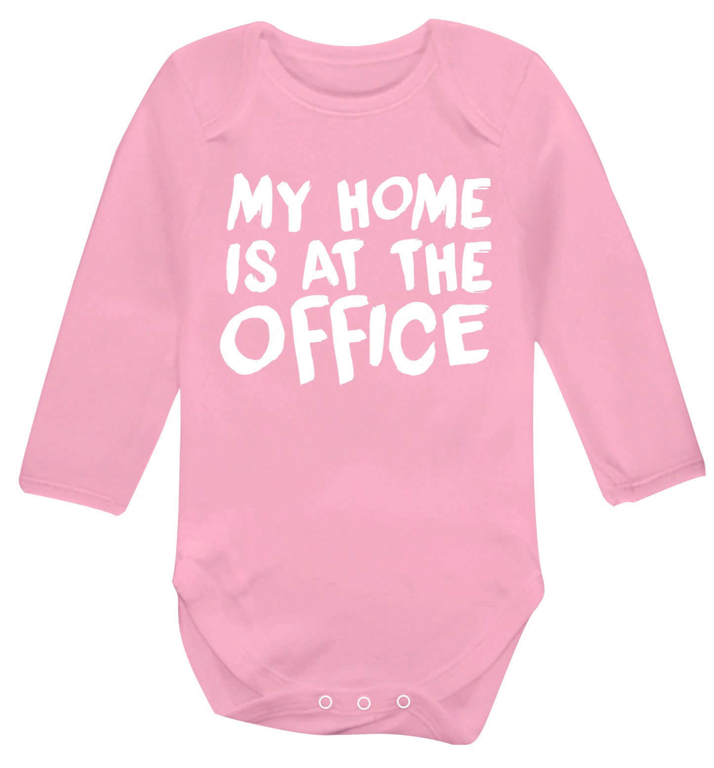My home is at the office Baby Vest long sleeved pale pink 6-12 months