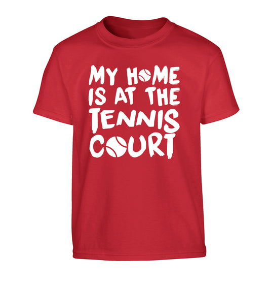 My home is at the tennis court Children's red Tshirt 12-14 Years