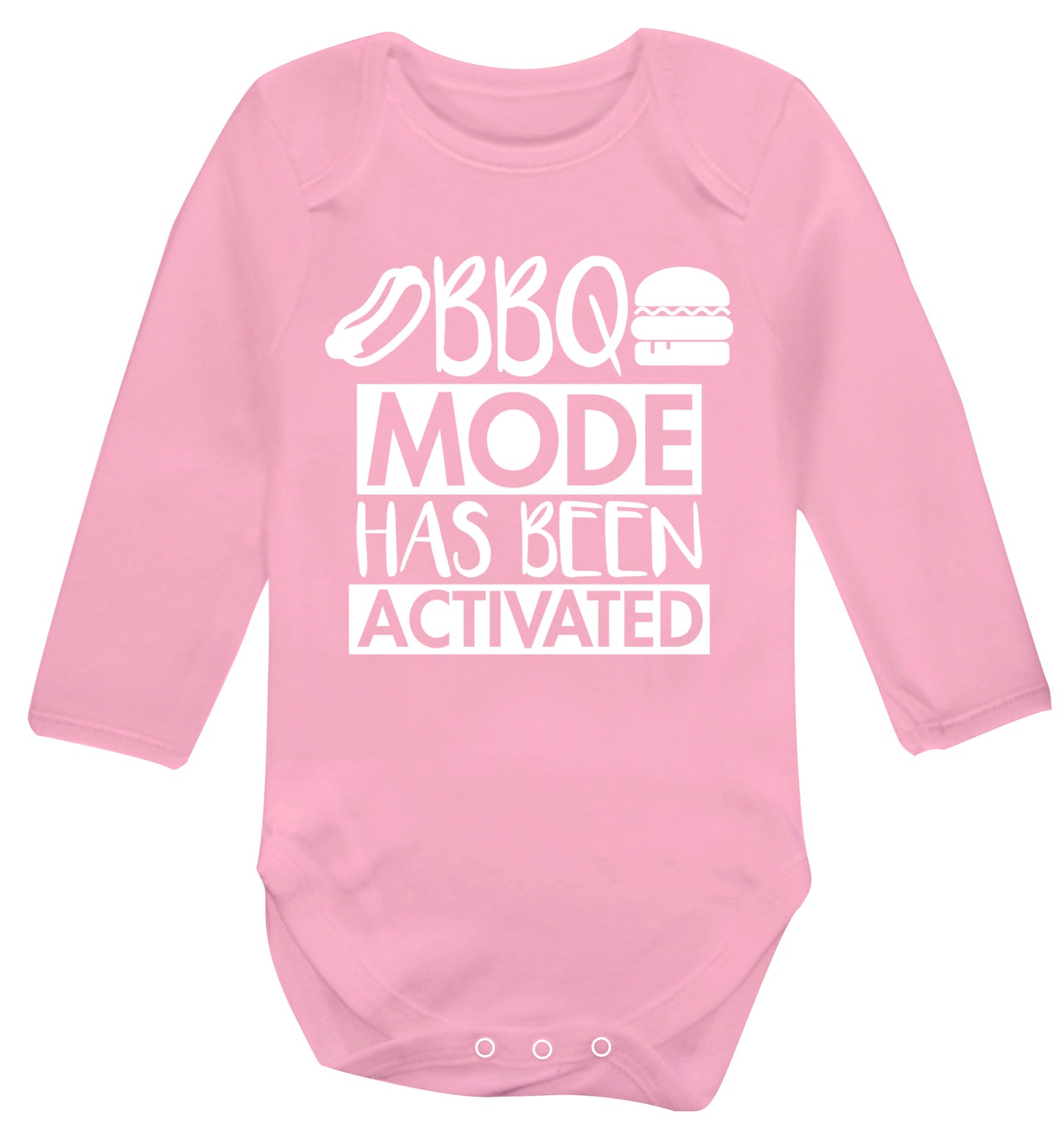 Bbq mode has been activated Baby Vest long sleeved pale pink 6-12 months