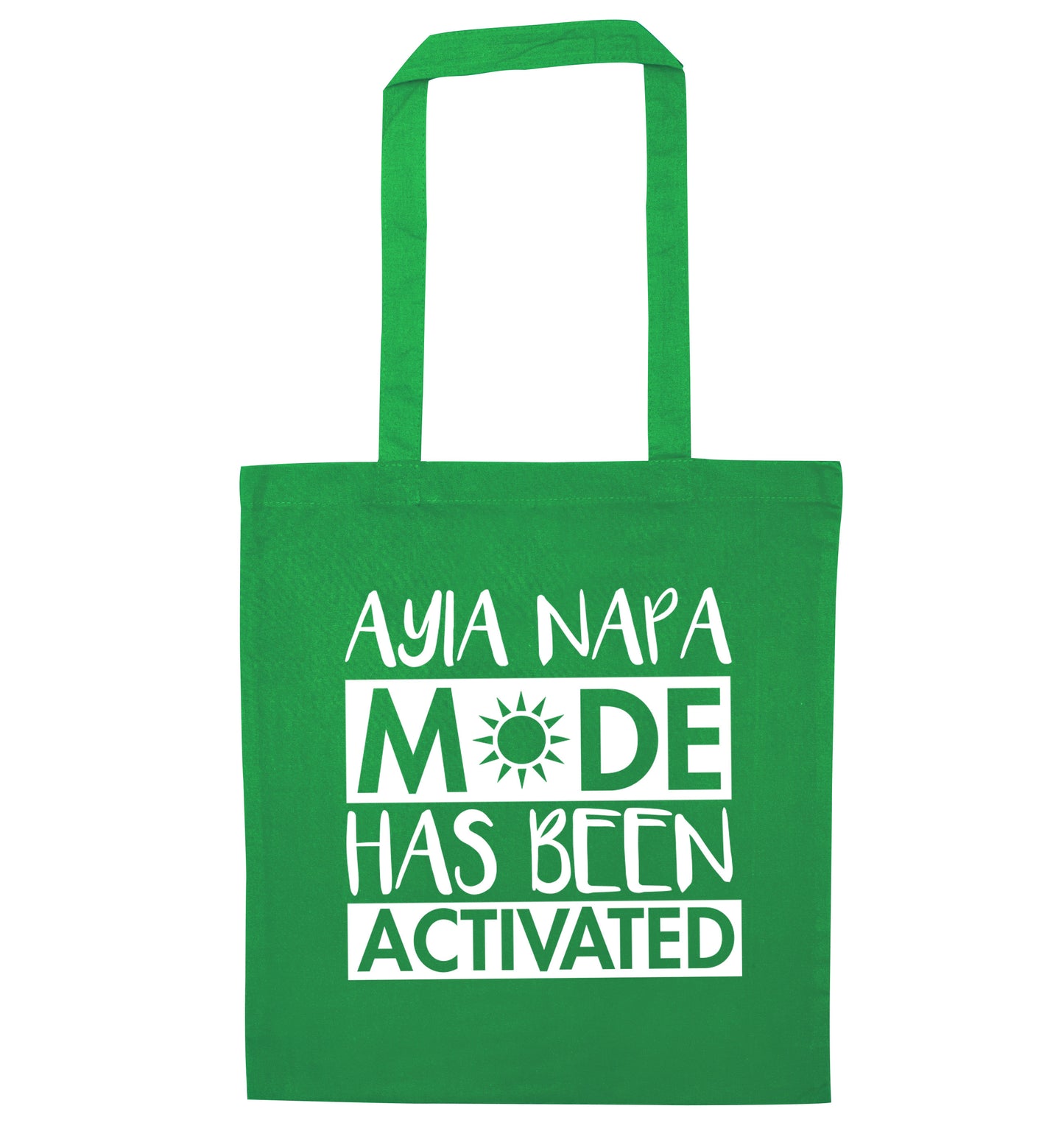 Aiya Napa mode has been activated green tote bag