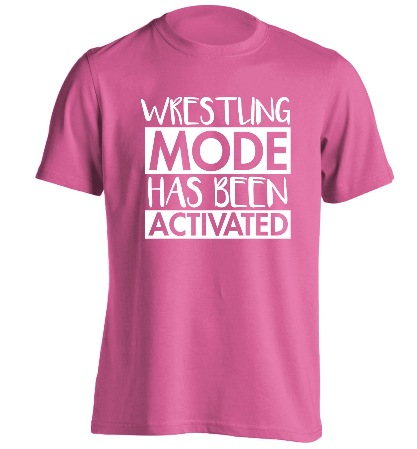 Wresting mode activated adults unisex pink Tshirt 2XL