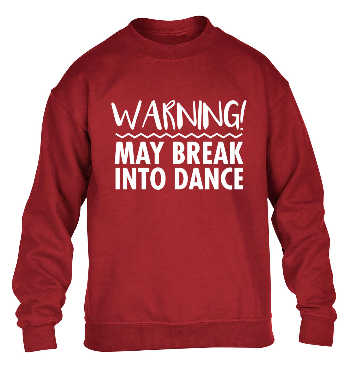 Warning may break into dance children's grey sweater 12-14 Years