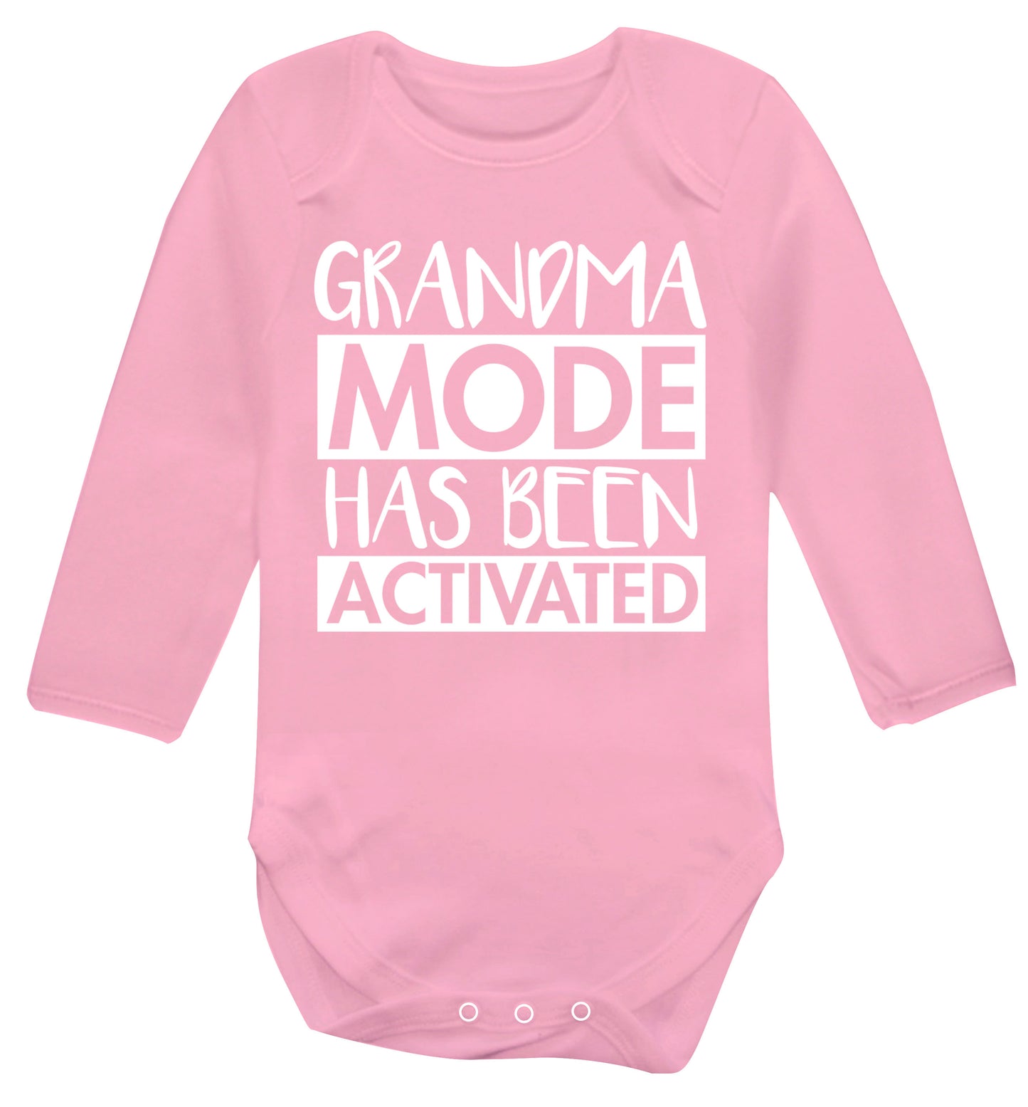 Grandma mode activated Baby Vest long sleeved pale pink 6-12 months