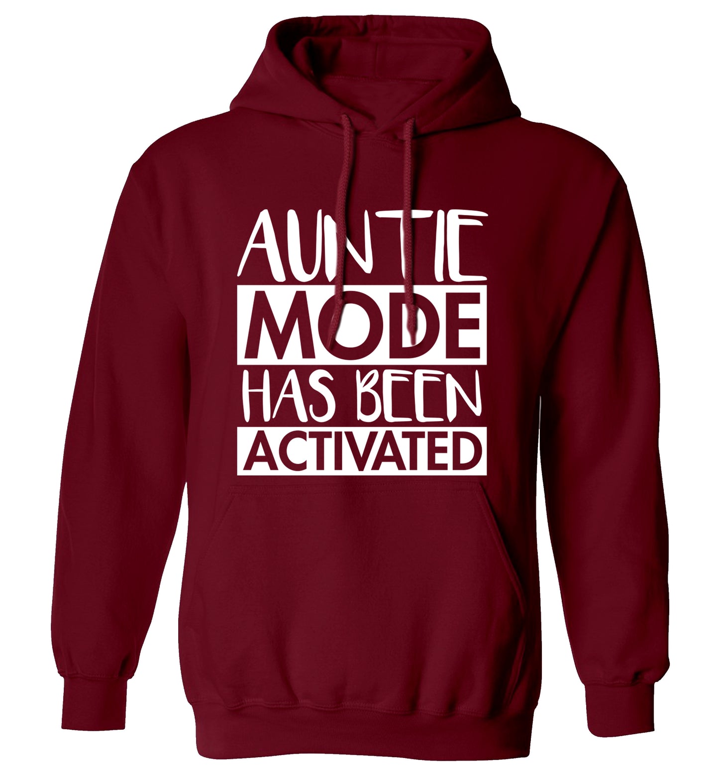 Auntie mode activated adults unisex maroon hoodie 2XL