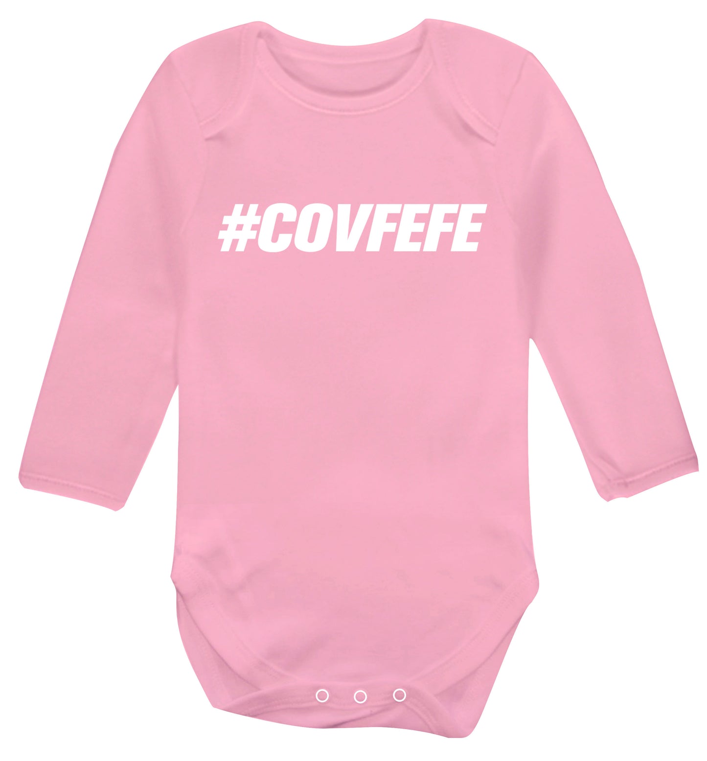 #covfefe Baby Vest long sleeved pale pink 6-12 months