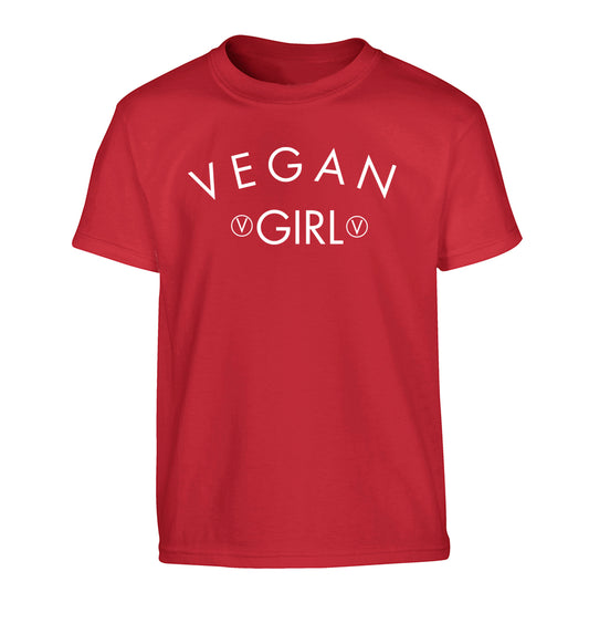 Vegan girl Children's red Tshirt 12-14 Years