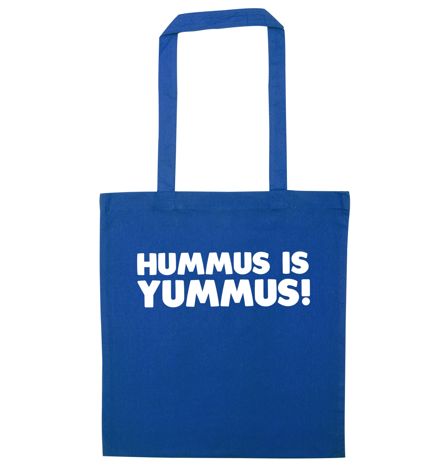 Hummus is Yummus blue tote bag