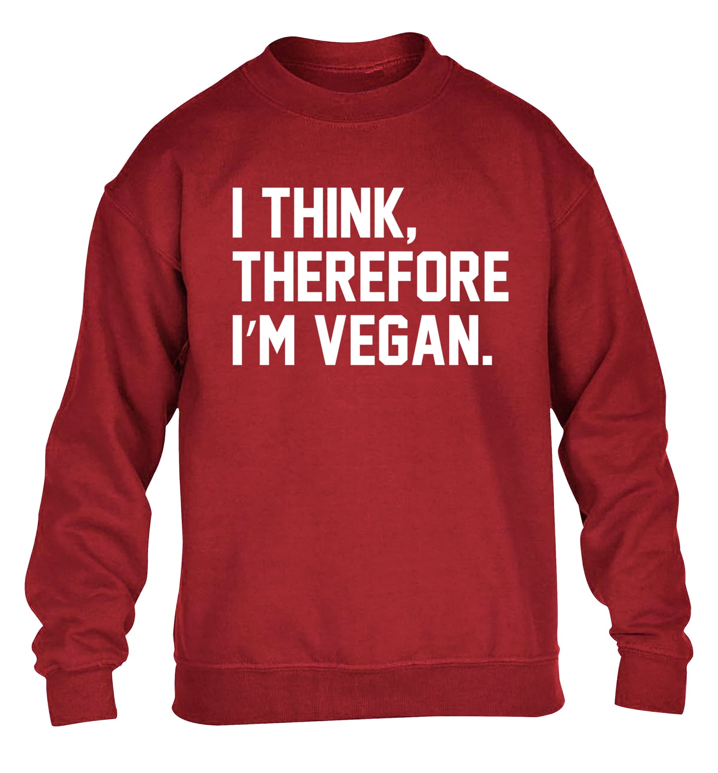 I think therefore I'm vegan children's grey sweater 12-14 Years