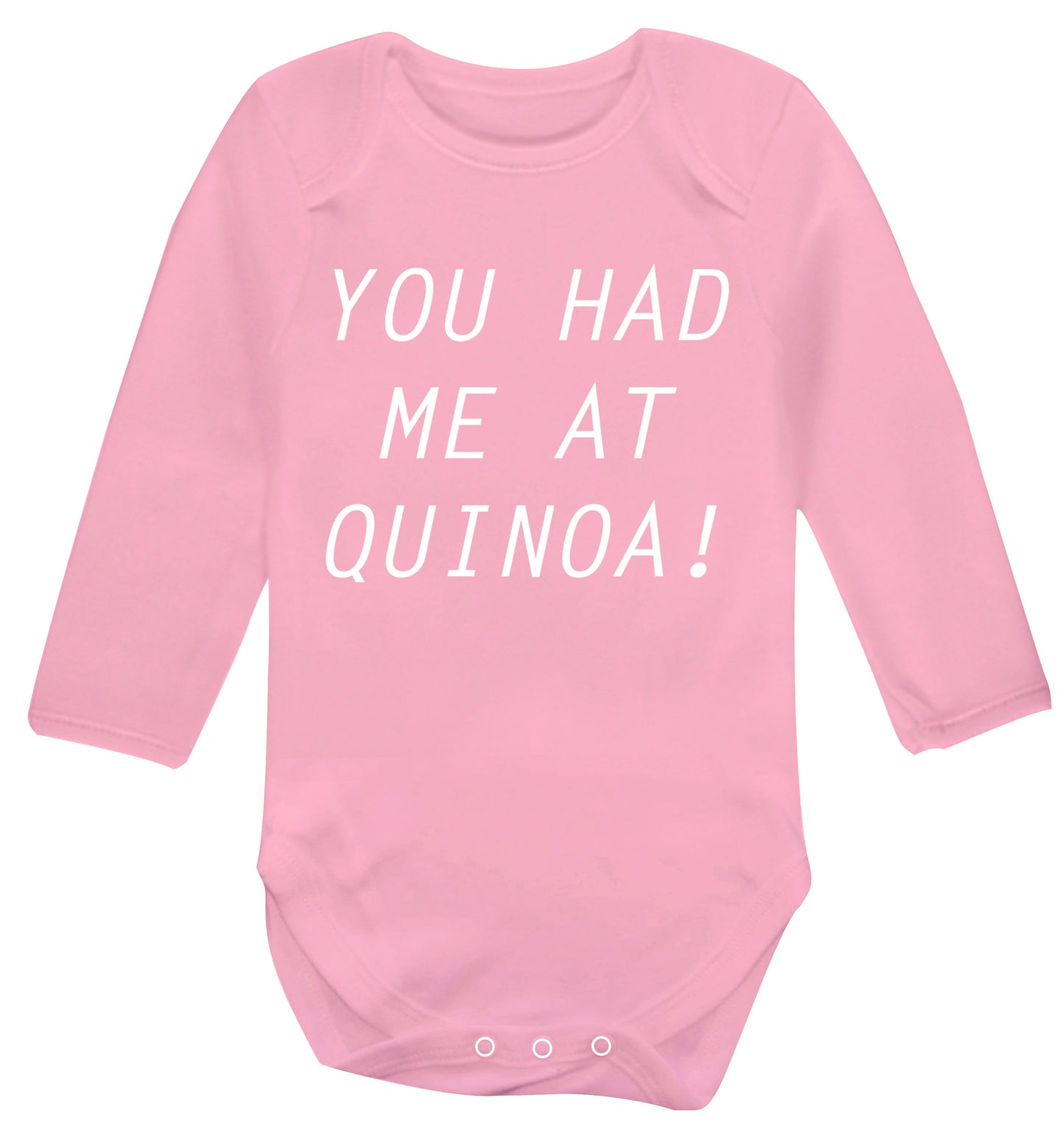 You had me at quinoa Baby Vest long sleeved pale pink 6-12 months