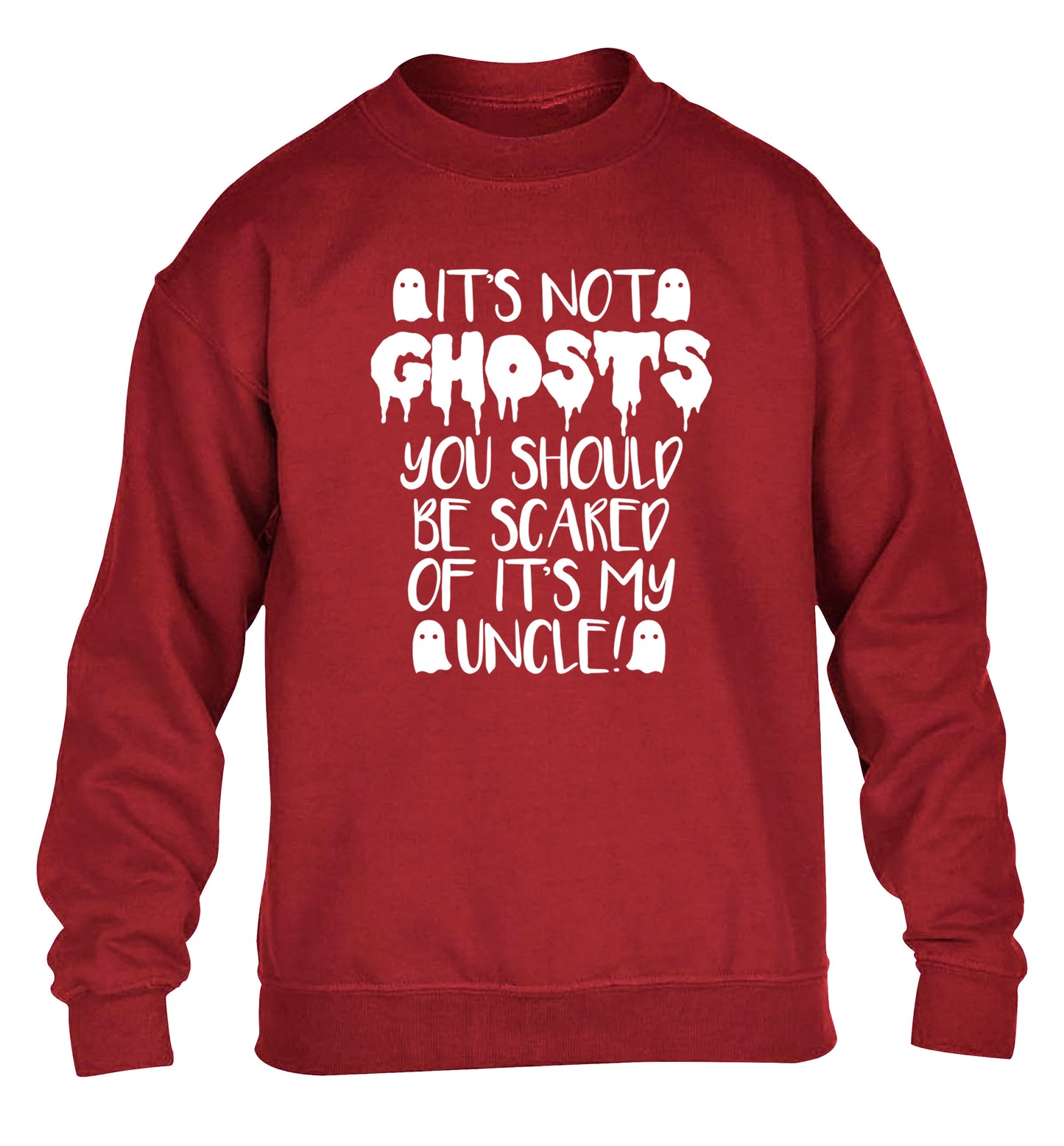 It's not ghosts you should be scared of it's my uncle! children's grey sweater 12-14 Years