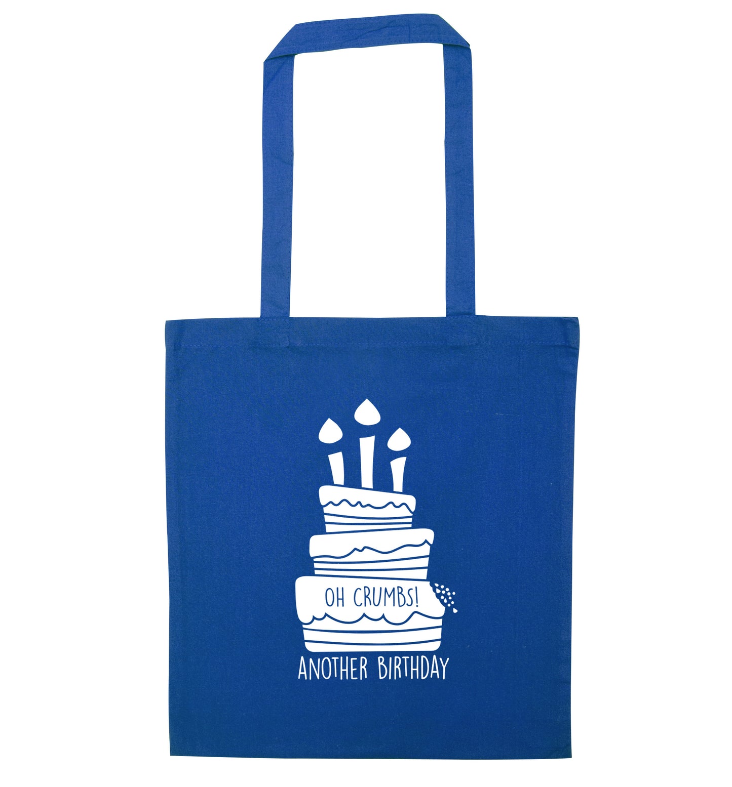 Oh crumbs another birthday! blue tote bag