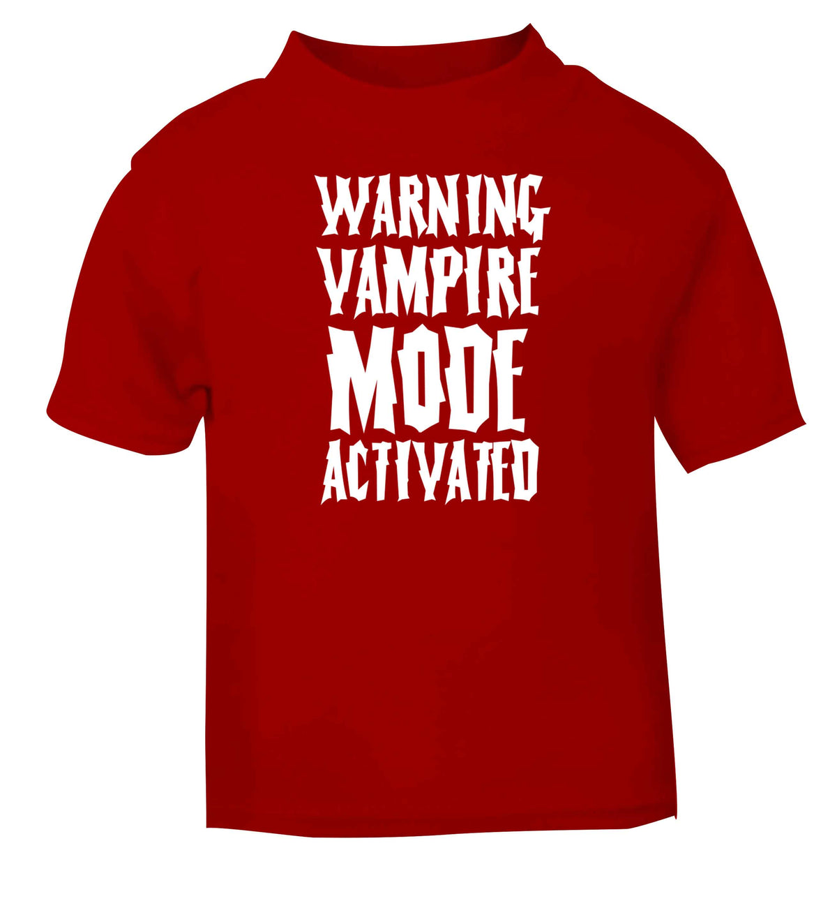 Warning vampire mode activated red baby toddler Tshirt 2 Years