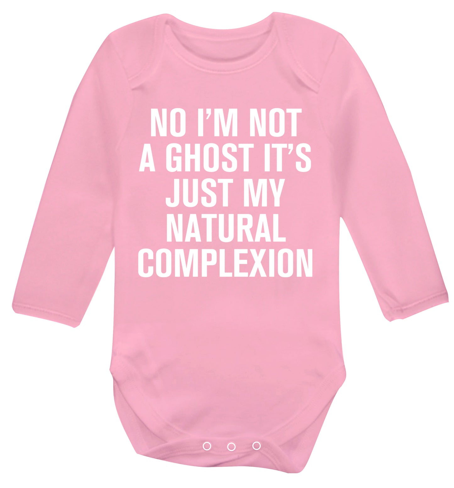 No I'm not a ghost it's just my natural complexion Baby Vest long sleeved pale pink 6-12 months