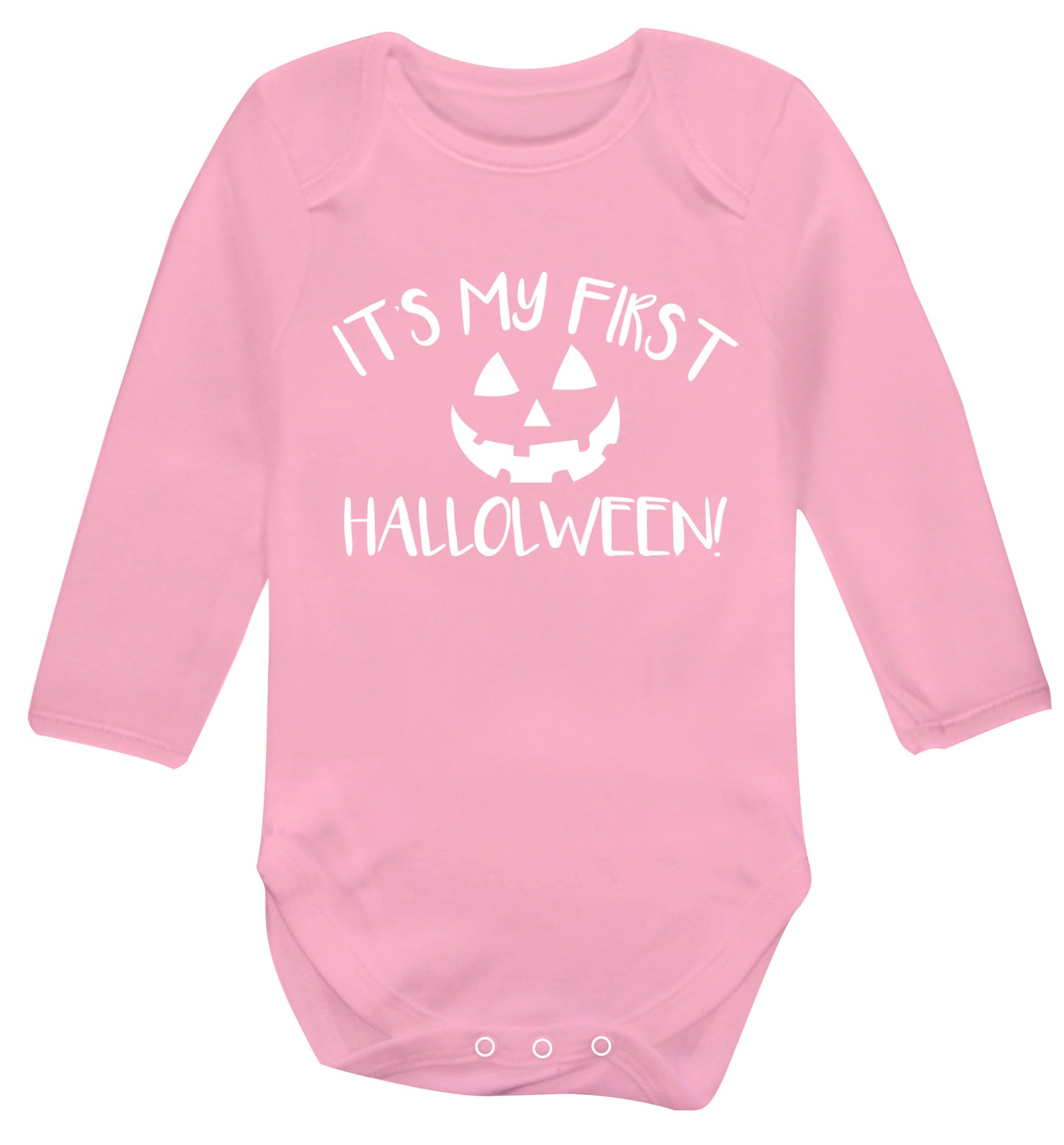 It's my first halloween Baby Vest long sleeved pale pink 6-12 months