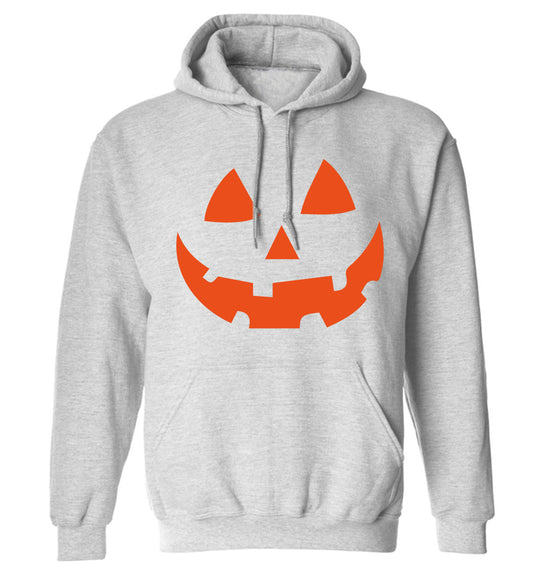 Pumpkin face adults unisex grey hoodie 2XL
