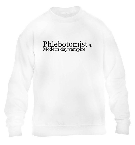 Phlebotomist - Modern day vampire children's white sweater 12-13 Years