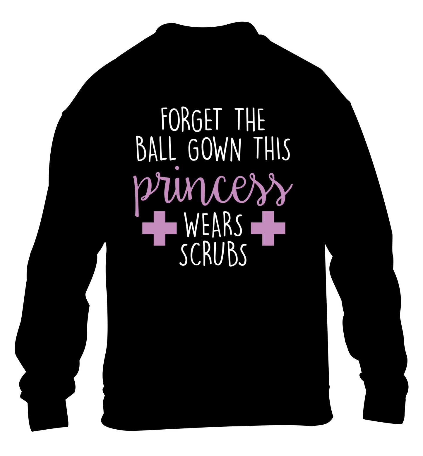 Forget the ball gown this princess wears scrubs children's black sweater 12-14 Years