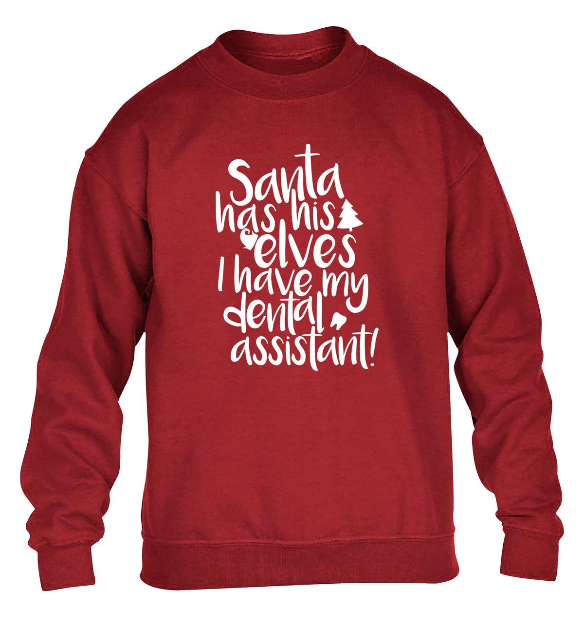Santa has his elves I have my dental assistant children's grey sweater 12-14 Years