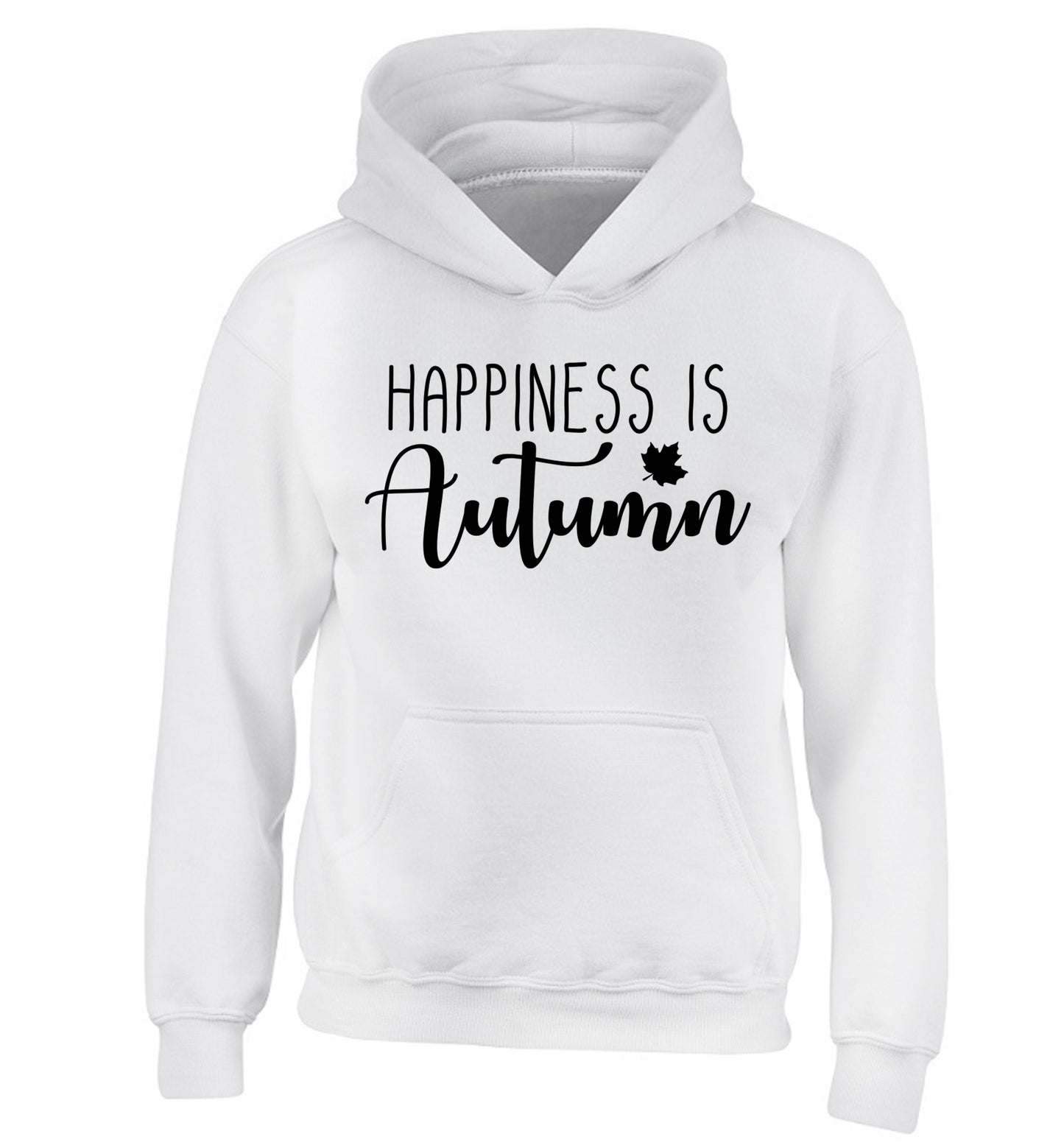Happiness is autumn children's white hoodie 12-14 Years