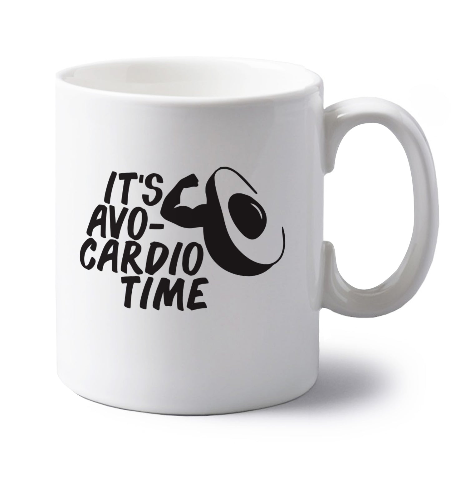 It's avo-cardio time left handed white ceramic mug